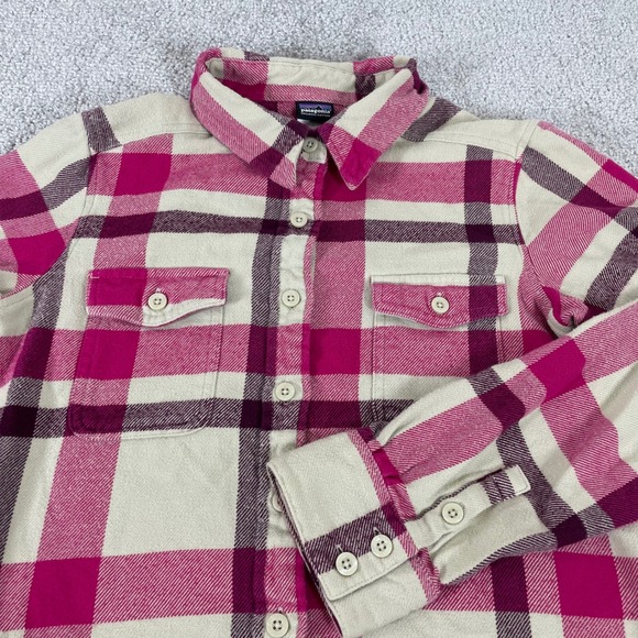 Patagonia Tops - Patagonia Flannel Shirt Womens 4 Cotton Pink Plaid Button Up Camping Lumberjack